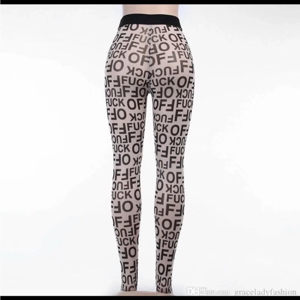👑HOST PICK👑Rare F*CK OFF Leggings W/ Footy’s R Perfect 4 Clubbing R lounge Wear